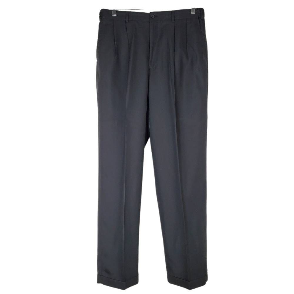 Claiborne Pleated Front Cuffed Hem Classic Meru Dress Pants‎ Black Size 36/32